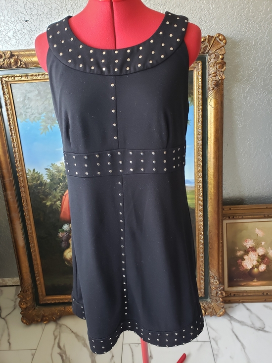 MICHAEL Michael Kors Dresses & Skirts - MICHAEL Michael Kors Black Sleeveless Mini Dress with Silver Stud Detail